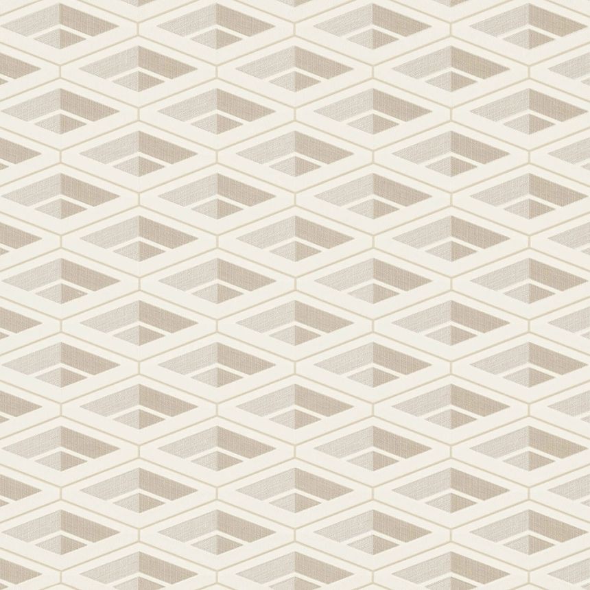 Luxury cream geometric pattern wallpaper Z76025, Vision, Zambaiti Parati