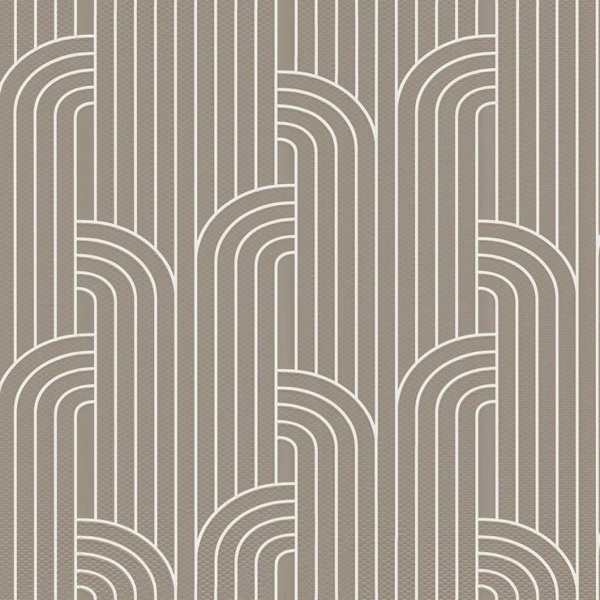 Luxury grey-beige geometric pattern wallpaper Z76018, Vision, Zambaiti Parati