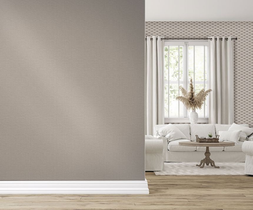 Metallic grey-beige geometric pattern wallpaper Z76016, Vision, Zambaiti Parati