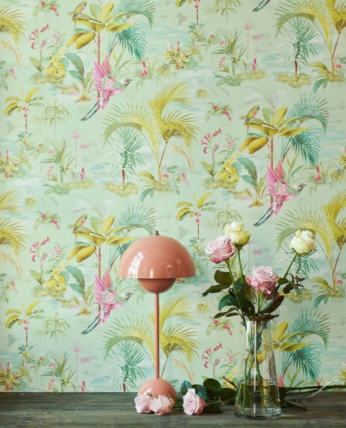 Non-woven wallpaper, palm leaves, birds, 300144, Pip Studio 5, Eijffinger