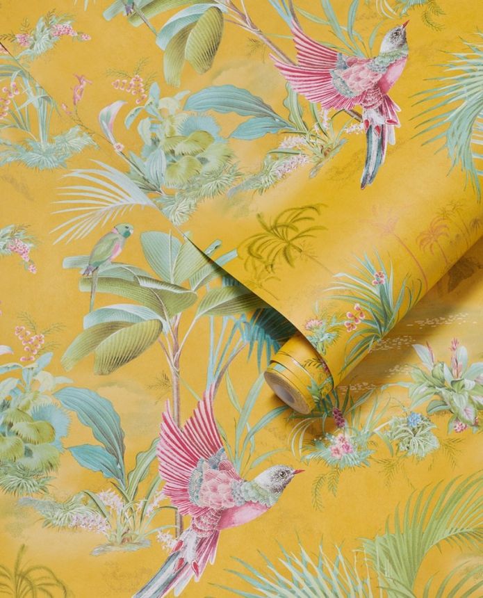 Non-woven wallpaper, palm leaves, birds, 300143, Pip Studio 5, Eijffinger
