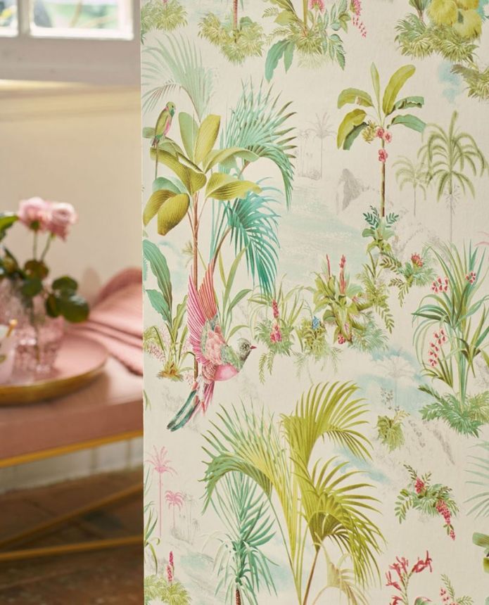 Non-woven wallpaper, palm leaves, birds, 300140, Pip Studio 5, Eijffinger