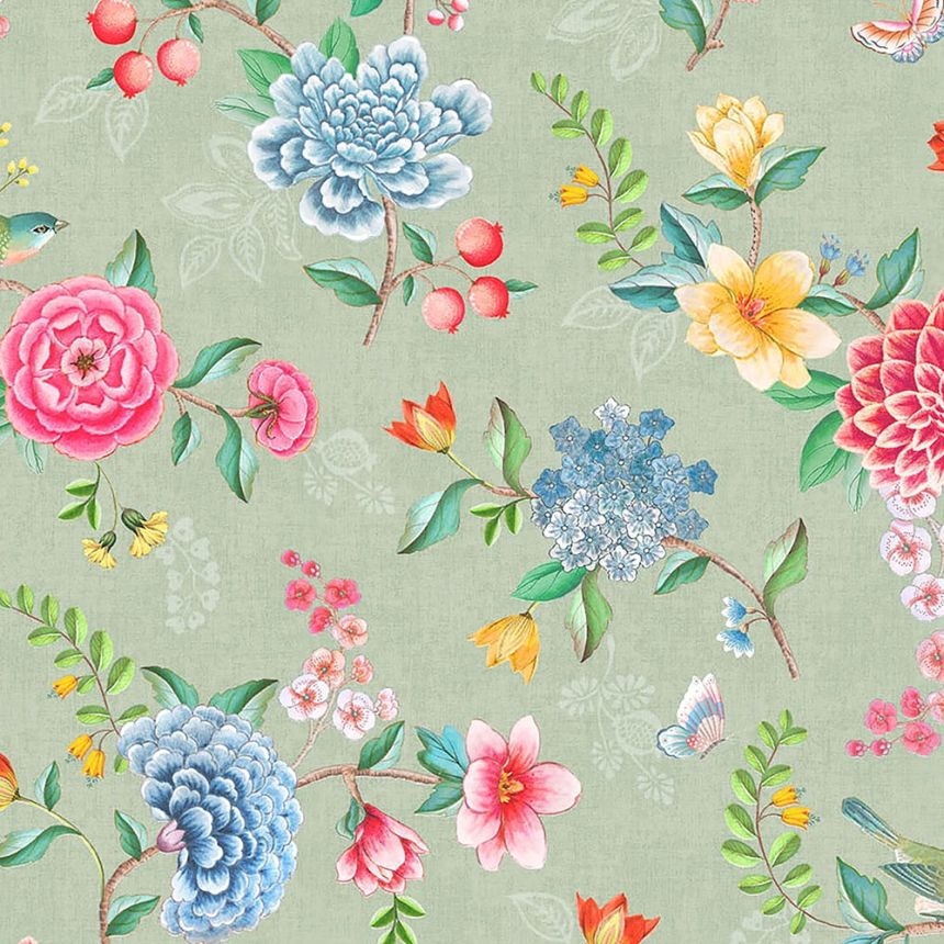 Floral non-woven wallpaper with a vinyl surface 300103, Pip Studio 5, Eijffinger